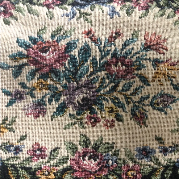 West Germany Floral Tapestry Clutch Bag w/Kiss Lock VTG - Picture 2 of 13